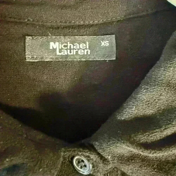 Michael Lauren XS Black Long-Sleeve Button-Down Blouse - Classic and Chic - Picture 3 of 6